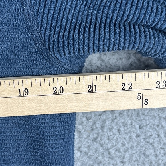 Simms Fishing Products Sweater Mens Small Blue 1/4 Zip Ribbed Chest Pocket - Picture 11 of 12